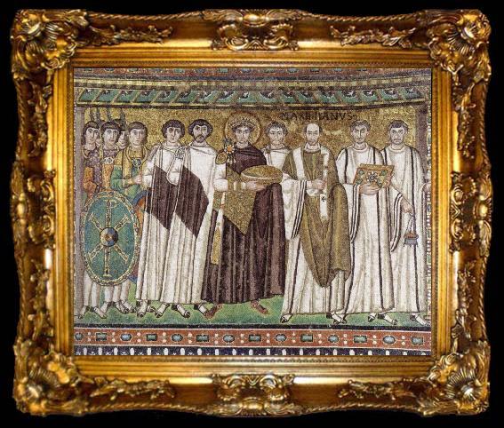 framed  unknow artist The Emperor justinian and his Court, ta009-2